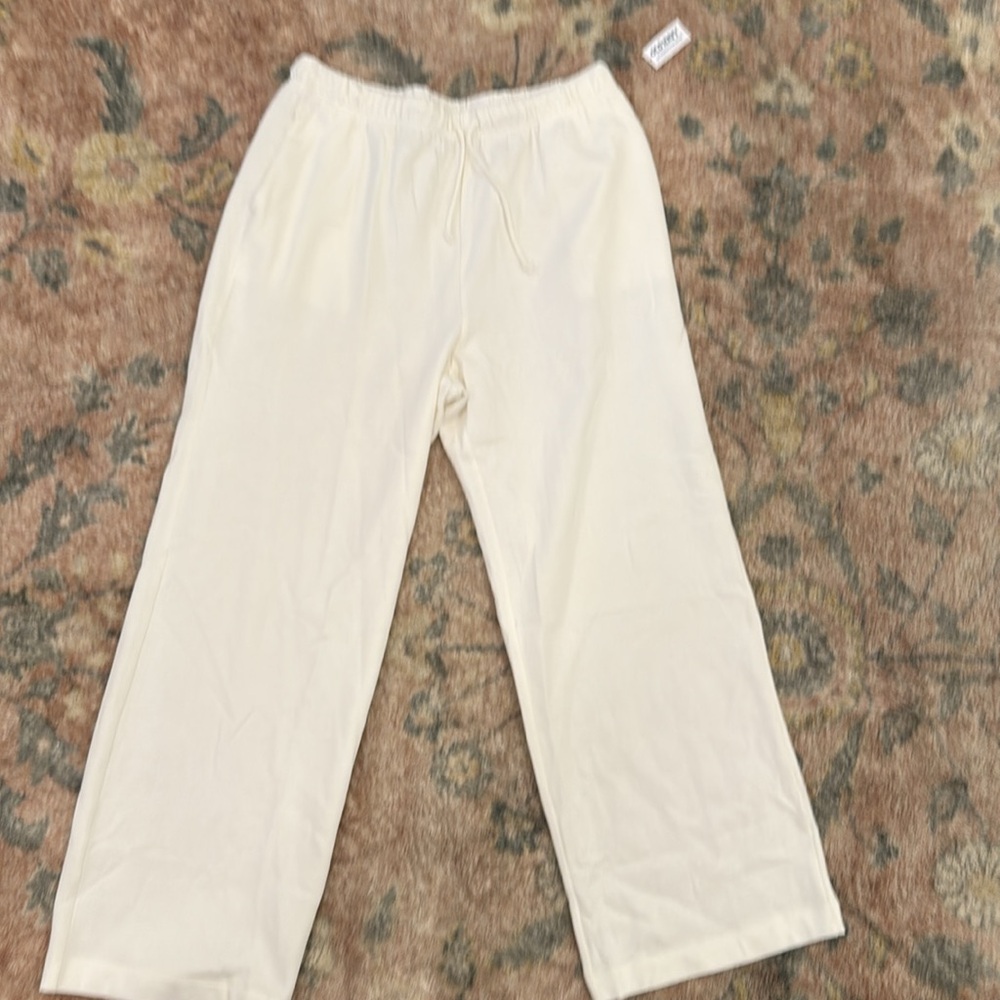 New old navy Extra High-Waisted so comfy wide leg sweatpants sea salt large L - Picture 4 of 7